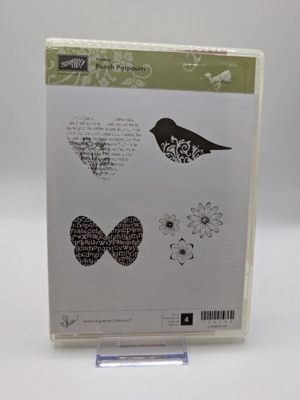 Stampin' Up! "Punch Potpourri" Cling Stamp Set Floral Bird Alphabet